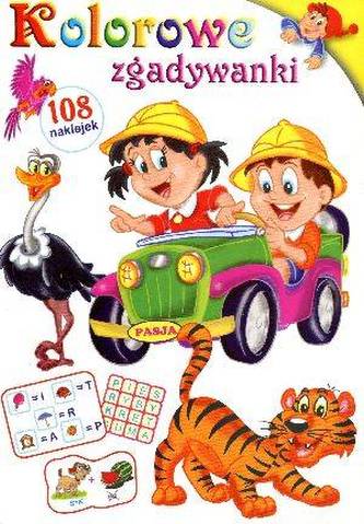 Kolorowe zgadywanki. 108 naklejek