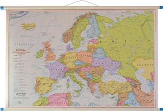 Europa. Mapa ścienna, fizyczno-polityczna