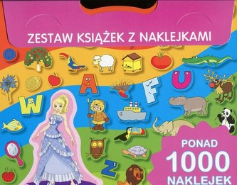 Zestaw książek z naklejkami różowy