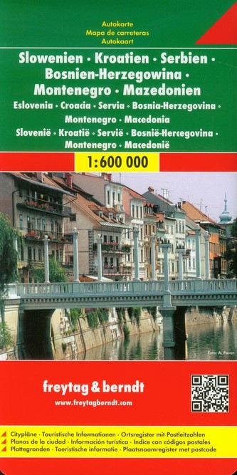 AK 7001 Slovinsko, Chorvatsko, Srbsko, Bosna a Hercegovina, Černá Hora, Makedonie 1: 600 000 / automapa + mapa pro volný čas