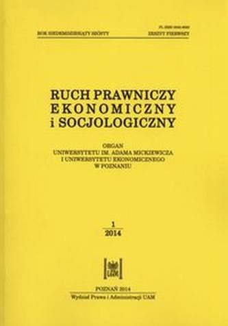 Ruch prawniczy ekonomiczny i socjologiczny 76/2014 Zeszyt 1