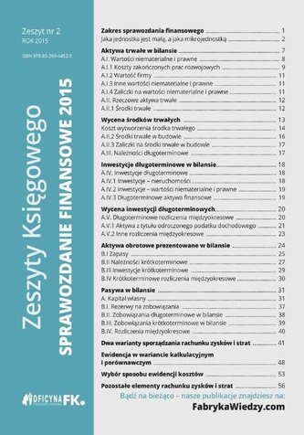 Zeszyty Księgowego Nr 2 Sprawozdanie finansowe 2015