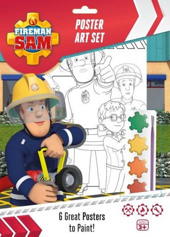 Plakaty do pomalowania farbami. Strażak Sam