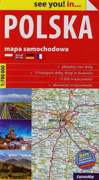 POLSKA. Mapa samochodowa. 1:700 000