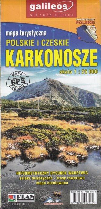 Karkonosze Polskie i Czeskie mapa 1:25 000 Plan