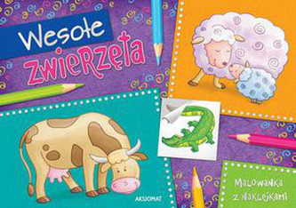 Wesołe zwierzęta. Malowanka z naklejkami