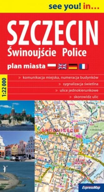 Plan miasta. Szczecin. Świnoujście. Police. 1:22 000