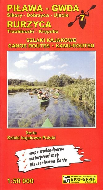 Piława Gwda mapa kajakowa 1:50 000