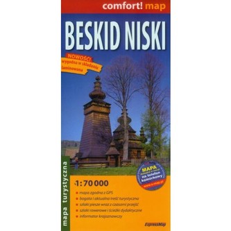 Mapa turystyczna.  Beskid Niski  1:70 000 laminowana