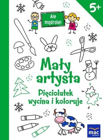 Mały artysta Pięciolatek wycina i koloruje