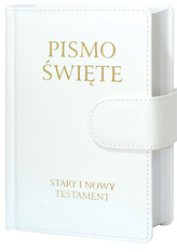 PISMO ŚWIĘTE STARY I NOWY TESTAMENT B5  BIAŁA OPRAWA SKÓROPODOBNA Z MAGNESEM