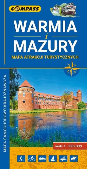 Mapa atrakcji tur. - Warmia i Mazury 1:225 000