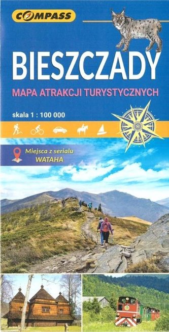 Mapa atrakcji tur. - Bieszczady 1:100 000
