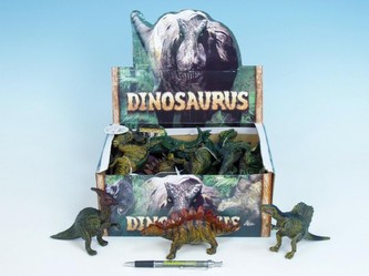 Dinosaurus 15cm plast kovová barva 12 druhů 24ks v boxu