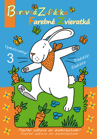 Barevná zvířátka 3. - Vymalovánky se samolepkami A4