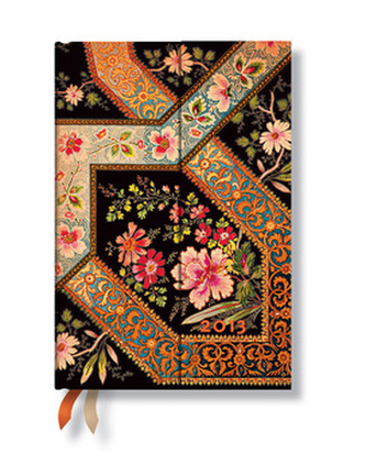 Diář 2013 - Filigree Floral Ebony - 12 měsíční, mini 95x140 Day-at-a-Time