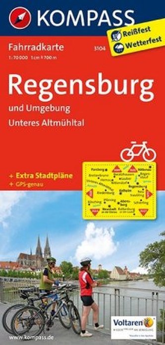 Kompass Fahrradkarte Regensburg und Umgebung