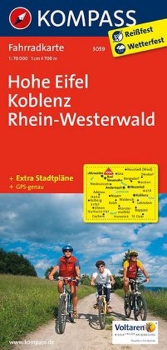 Kompass Fahrradkarte Hohe Eifel, Koblenz, Rhein-Westerwald