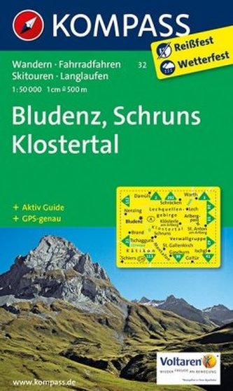 Kompass Karte Bludenz, Schruns, Klostertal
