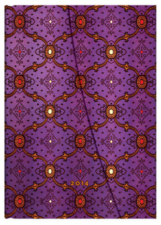 Diář 2014 - French Ornate Violet midi (12-měsíční verso Week-at-a-Time)
