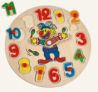 Puzzle hodiny s klaunem (20x20)