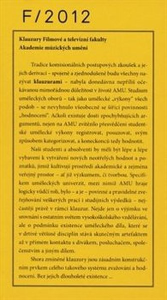 Klauzury Filmové a televizní fakulty 2012