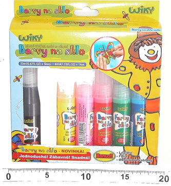 Barvy na sklo 5+1ks 40ml + šablony v krabičce 18x20x3cm