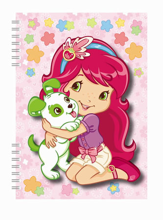 Psací sada Zápisník 3D Strawberry + kuličkové pero