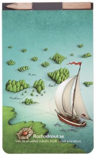 Blok s magnetem a tužkou ROZHODNOUT SE 90 x 140 mm, čistý, 40 listů