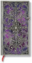 Zápisník - Silver Filigree Aubergine Slim Lined