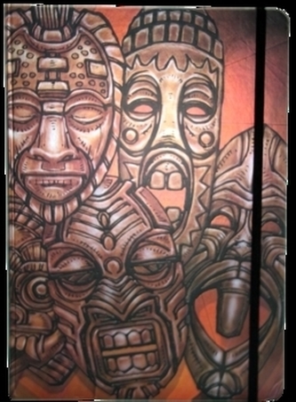 Zápisník s gumičkou A4 210x290 mm africké masky