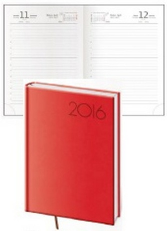 Diář 2016 - Print B6 denní - červená