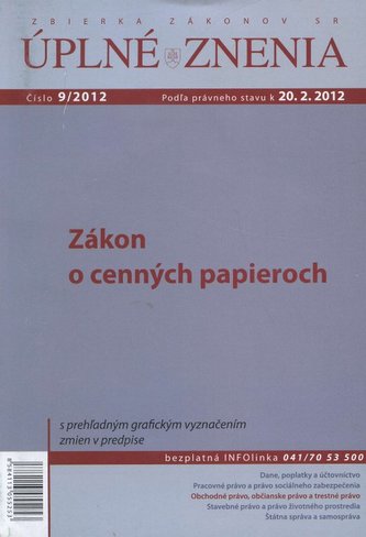 UZZ 9/2012 Zákon o cenných papieroch