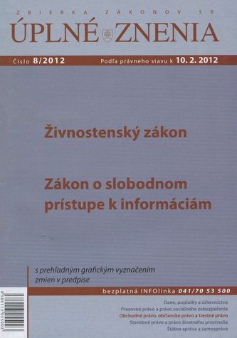 UZZ 8/2012 Zákon o živnostenskom podnikaní