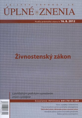 UZZ 2012 Živnostenský zákon