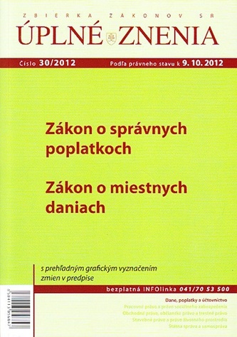 UZZ 30/2012 Zákon o správnych poplatkoch