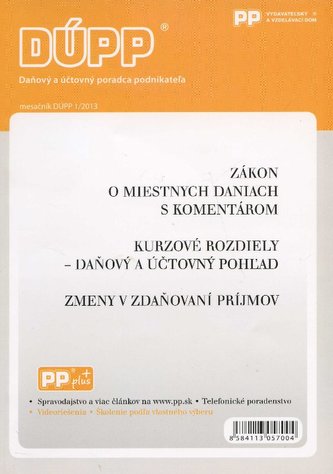 DUPP 1/2013 Zákon o miestnych daniach s komentárom