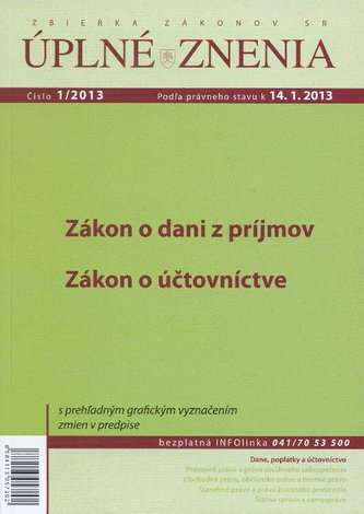 UZZ 1/2013 Zákon o dani z príjmov, Zákon o účtovníctve