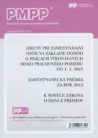 PMPP 4-5/2013 Zmeny pri zamestnávaní osôb na základe dohôd o prácach vykonávaných mimo pracovného po