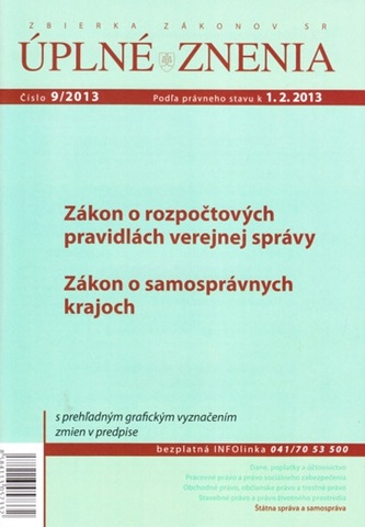 UZZ 9/2013 Zákon o rozpočtových pravidlách verejnej správy