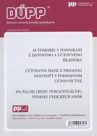 DUPP 9/2013 Automobil v podnikaní z daňového a účtovného hľadiska