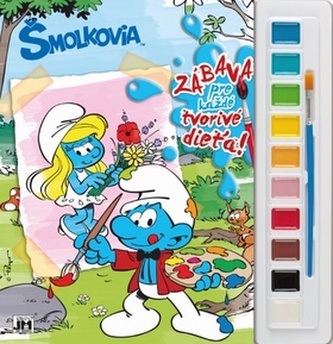 Vymaľovanka A4 s vodovými farbami/ Šmolkovia