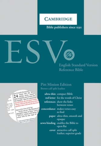 ESV Pitt Minion Reference Bible, Brown Calfsplit Leather, Red Letter Text ES444:XR