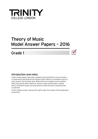 Theory of Music Model Answer Papers 2016 - Grade 1