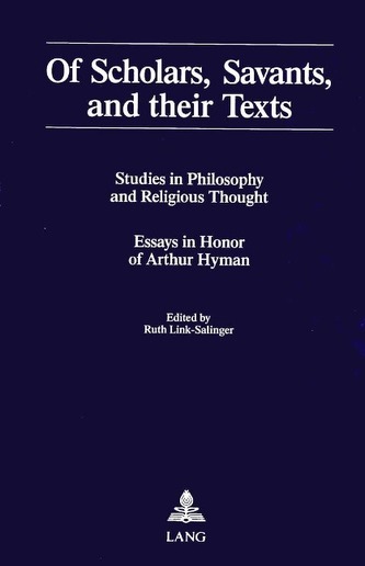 Of Scholars, Savants, and Their Texts