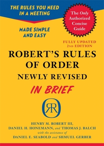 Robert's Rules of Order Newly Revised In Brief, 2nd edition