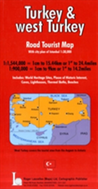 Turkey and West Turkey Road Tourist Map Including Town Plan of Istanbul