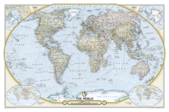 National Geographic Society 125th Anniversary World Map Tubed