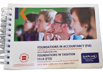 FTX - FOUNDATIONS IN TAXATION (FA18) - POCKET NOTES