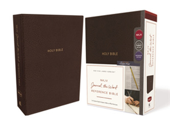 NKJV, Journal the Word Reference Bible, Leathersoft, Brown, Red Letter Edition, Comfort Print
